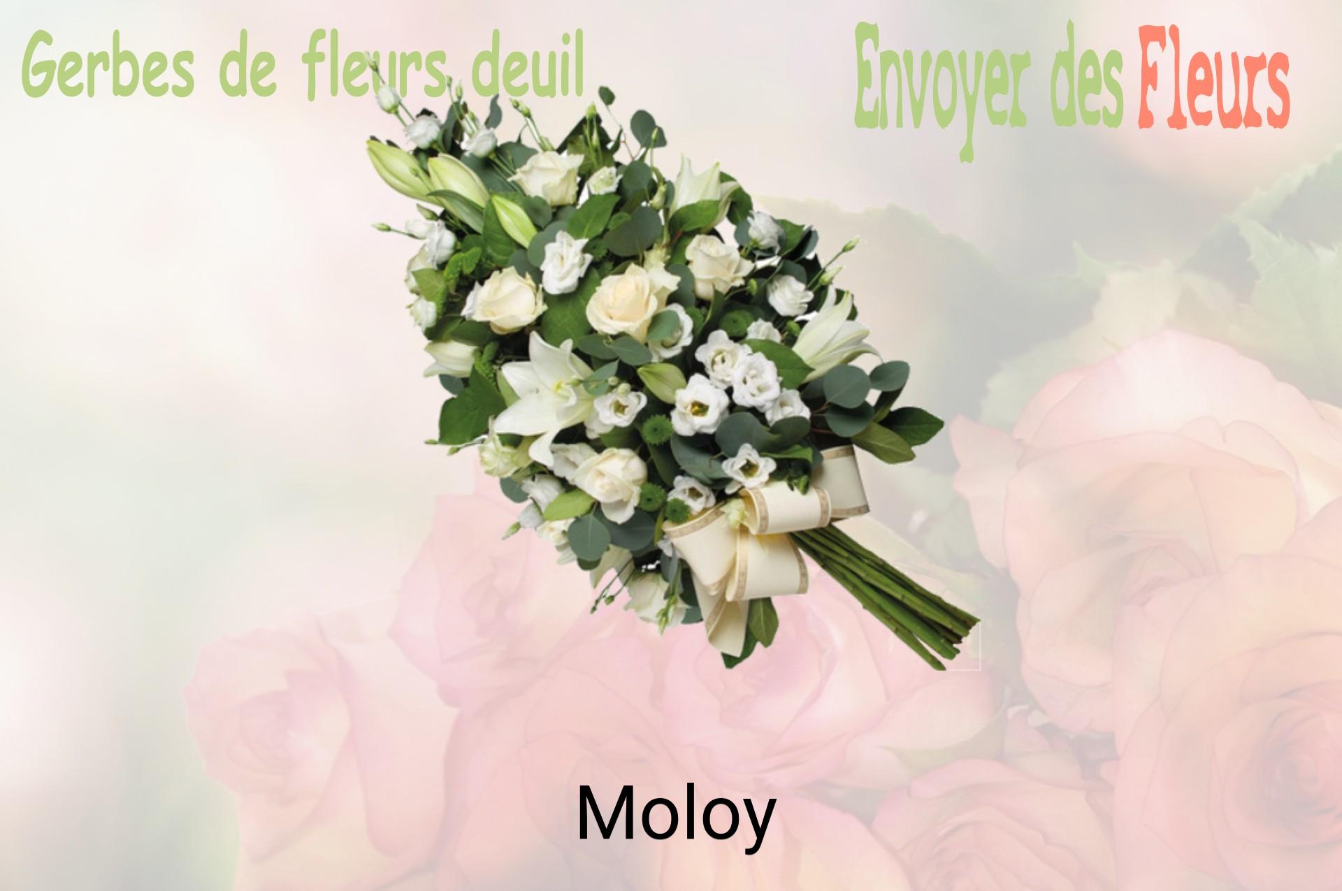 Gerbe de fleurs de deuil livrée à Moloy